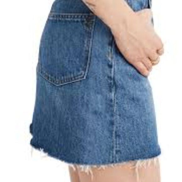 Madewell Eco Rigid Denim A-Line Mini Skirt NWOT 32 - Picture 3 of 8